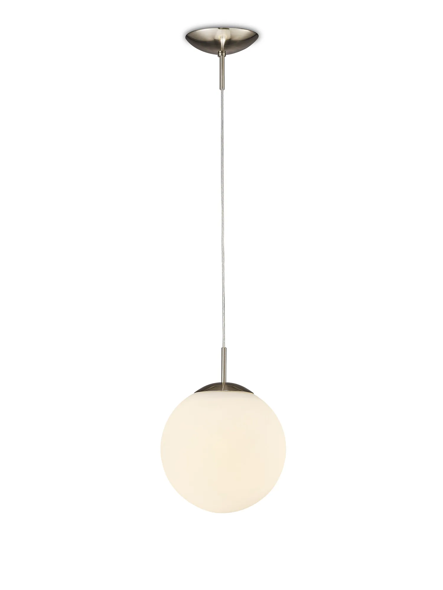 Miranda 25cm Glass Pendant 1 Light Satin Nickel D0122  Deco Miranda